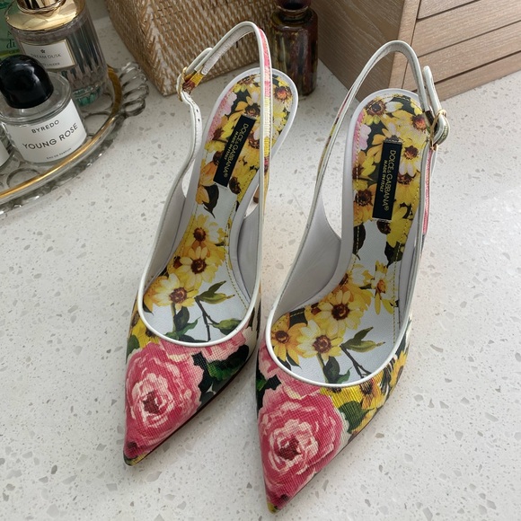Dolce & Gabbana Floral Slingback Heels - Picture 11 of 11